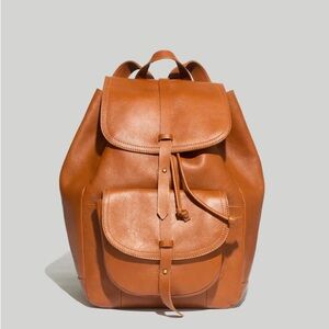 Madewell Brown Leather Drawstring Backpack • The Transport Rucksack